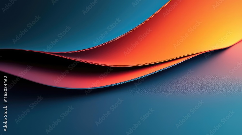Poster Torn abstract background concept. Abstract colorful waves creating a modern and vibrant background design.