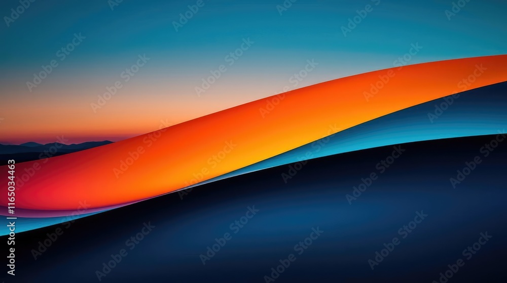 Aufkleber Torn abstract background concept. Vibrant abstract waves of color blend seamlessly in a beautiful gradient.