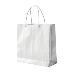 Blank White Paper Shopping Bag or Gift Bag Mockup Isolated on Transparent Background