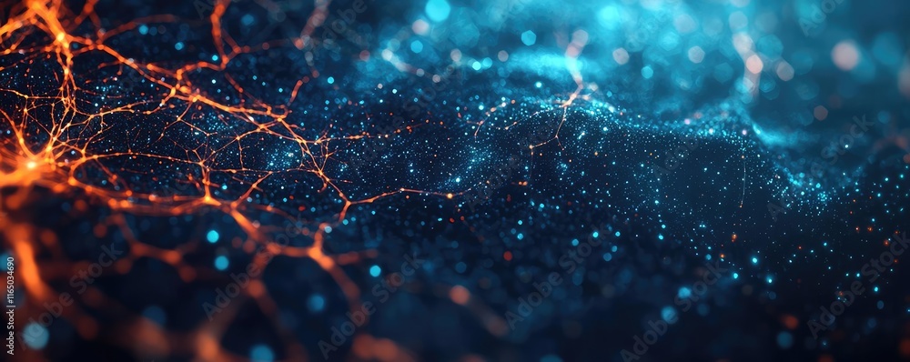 Poster Starry abstract background idea. A mesmerizing abstract representation of neural connections and vibrant energy.