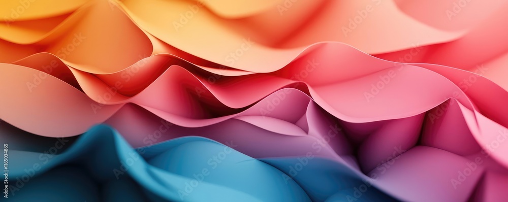 Aufkleber noise abstract background idea. vibrant waves of colored paper create a mesmerizing abstract design.