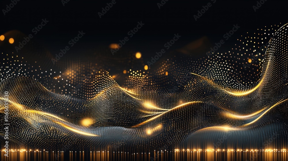 Poster dynamic abstract waves of light digital space graphic design futuristic aesthetic viewpoint visual c