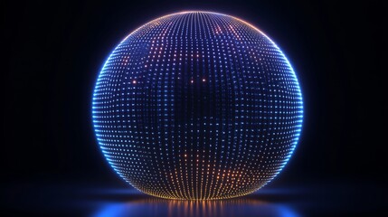 Illuminated Sphere of Blue and Orange Lights