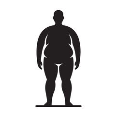 Overweight men silhouette vector illustration