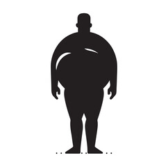 Overweight men silhouette vector illustration