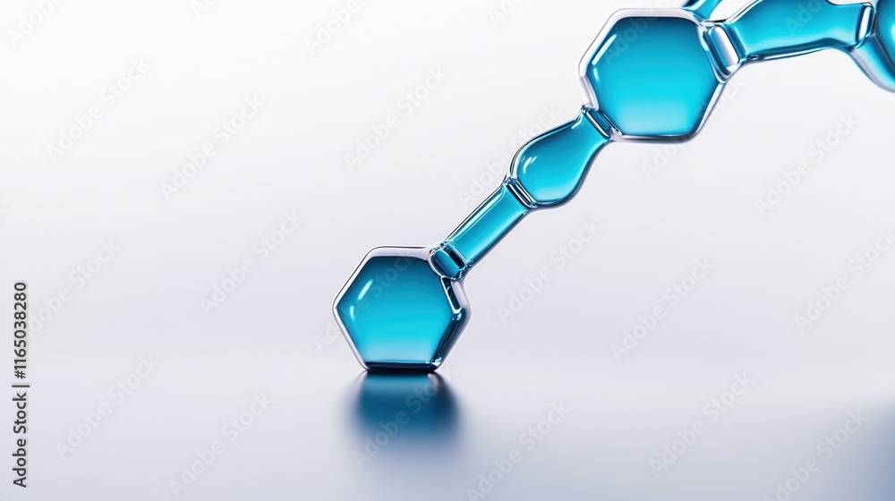 Poster abstract representation of interconnected blue molecular structures.