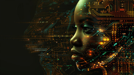 digital map of africa - concept of technological growth