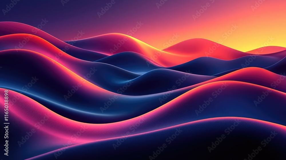 Aufkleber noise abstract background idea. vibrant abstract waves in a sunset hue, showcasing beautiful organic