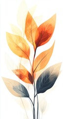 Fototapeta premium Autumnal Leaves: A Vibrant Floral Design for Home Decor