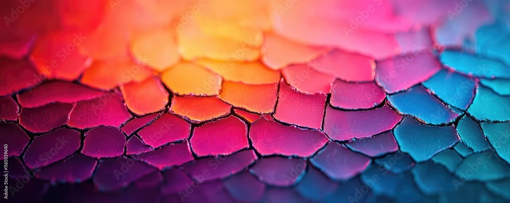 Poster Torn abstract background concept. Vibrant scales with vivid colors creating a stunning abstract pattern.