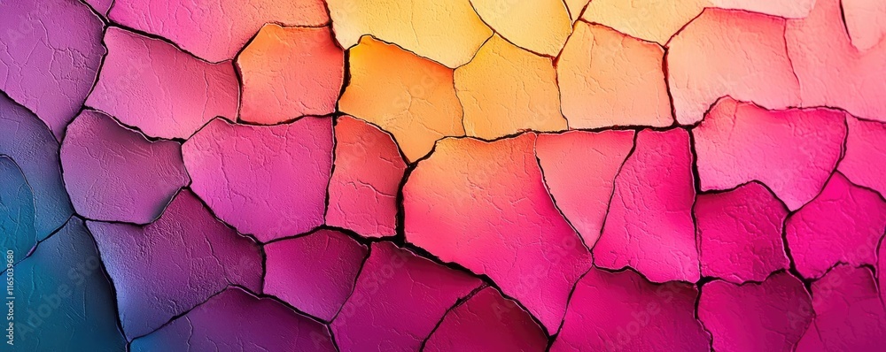 Aufkleber Torn abstract background concept. Vibrant, abstract texture featuring colorful, cracked surface patterns for creative use.