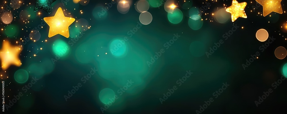 Poster Starry abstract background idea. A mesmerizing bokeh background with sparkling stars for festive celebrations.