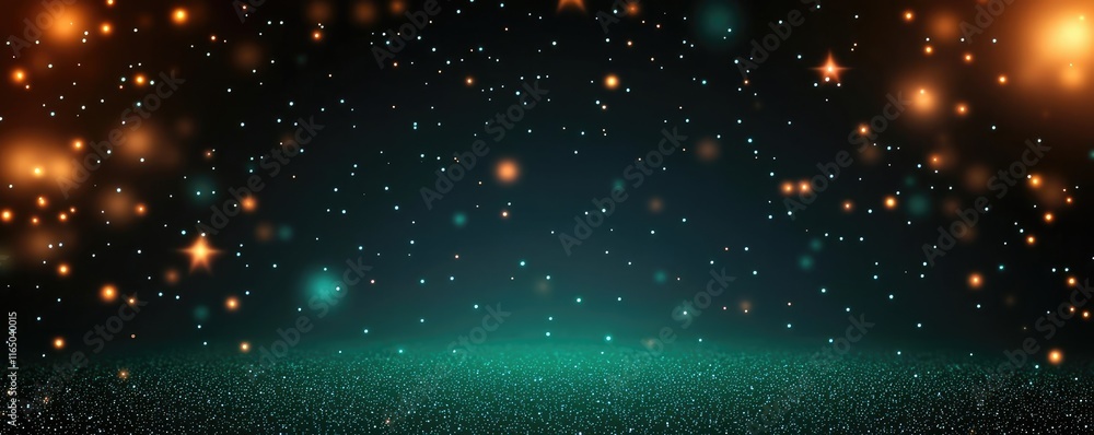 Poster Starry abstract background idea. A mesmerizing abstract background with glowing lights and sparkles in a dim setting.