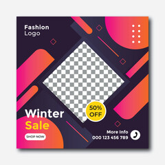 Fashion sale Instagram post template. Urban fashion social media post template.