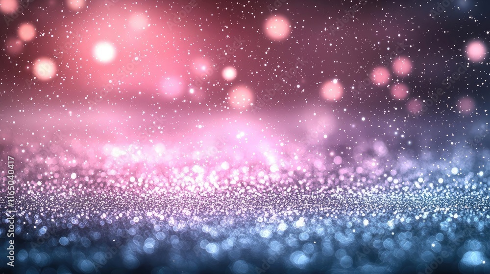Poster Starry abstract background idea. Vibrant abstract background with shimmering bokeh lights and soft colors in a dreamy atmosphere.