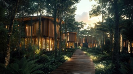 Obraz premium Wood to build a house in the forest