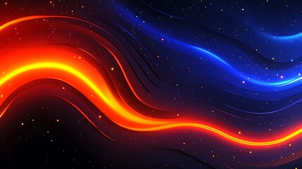 Obraz premium Abstract Cosmic Waves of Red and Blue Light
