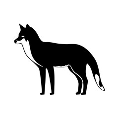 Vector black line icon for Fox