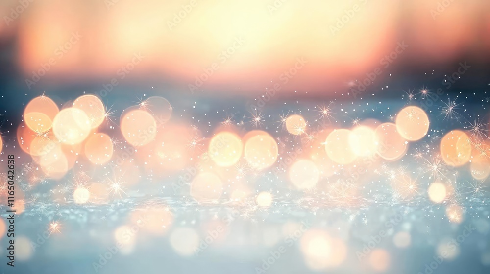 Poster Starry abstract background idea. A serene bokeh background with sparkling lights, ideal for dreamy themes and designs.
