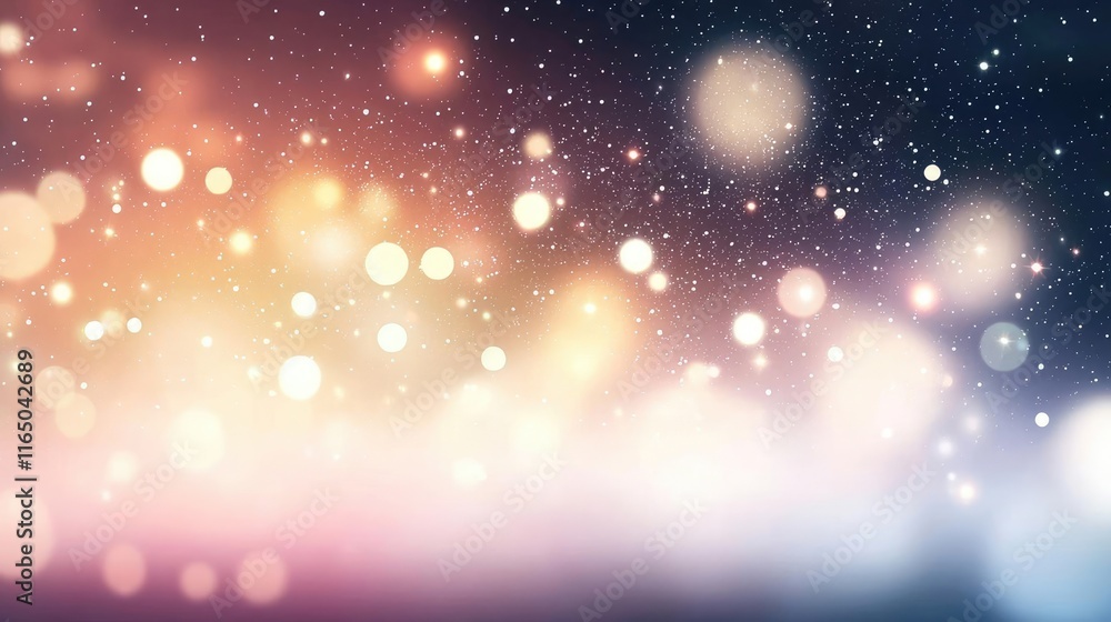 Poster Starry abstract background idea. Beautiful abstract background featuring colorful bokeh lights for creative projects.