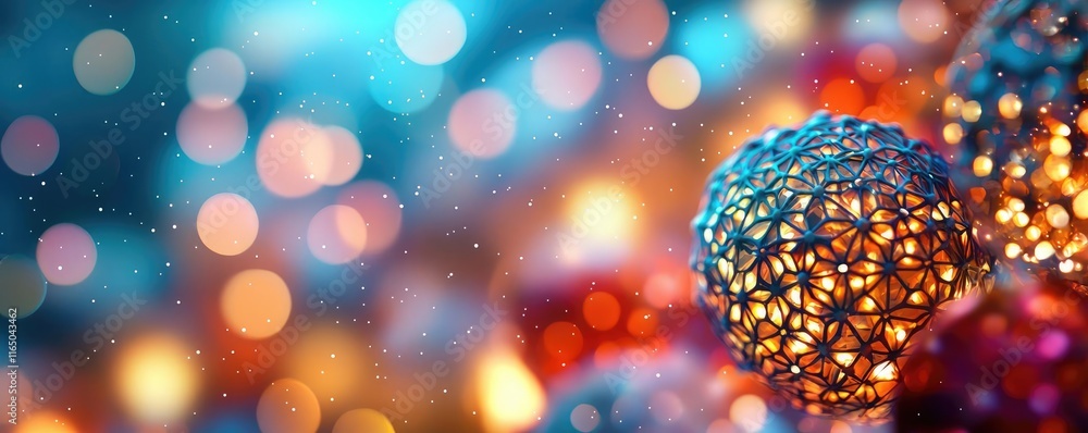 Poster starry abstract background idea. colorful decorative lights create a warm and festive atmosphere for