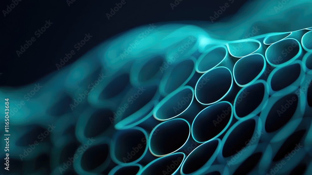Poster Noise abstract background idea. Abstract macro of interconnected circles creating a futuristic texture effect.