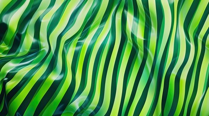 Vibrant green smooth glossy stripes abstract concept background. Seamless looping motion design.