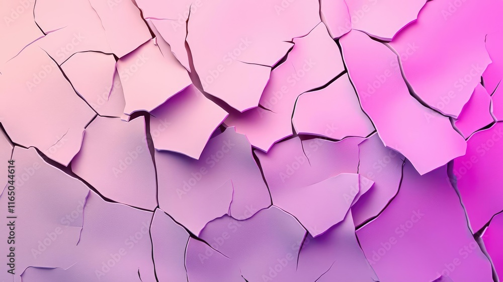 Poster torn abstract background concept. colorful cracked texture background in shades of pink and lavender