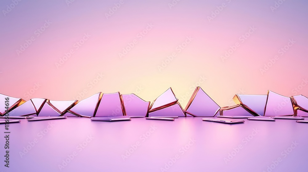 Aufkleber torn abstract background concept. abstract shattered glass pieces reflecting colorful light on a sof