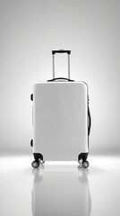 Sleek White Suitcase Ready for Adventure