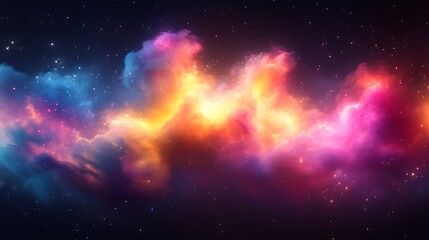 Naklejka premium Vibrant Nebula Cosmic Cloudscape Stellar Dust