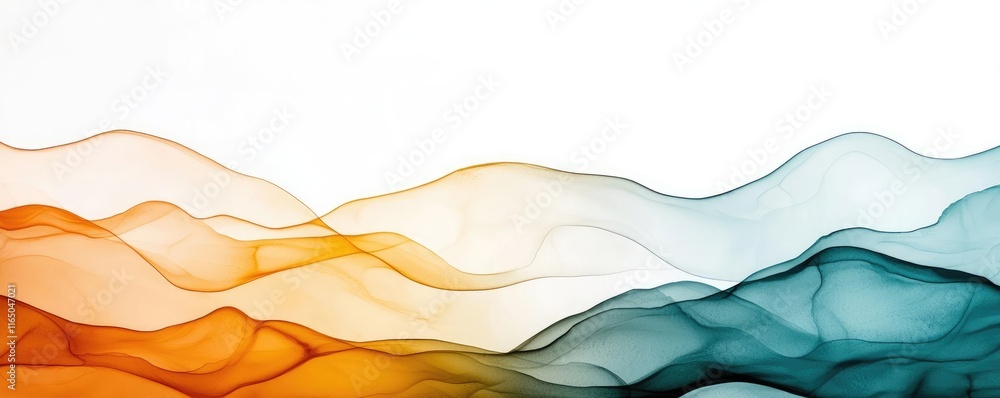 Poster droplets abstract background idea. smooth, colorful waves blend harmoniously against a white backgro