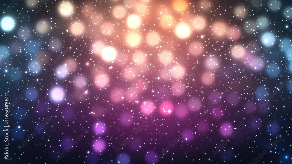 Aufkleber Starry abstract background idea. Abstract colorful bokeh lights create a mesmerizing background with sparkling effects.