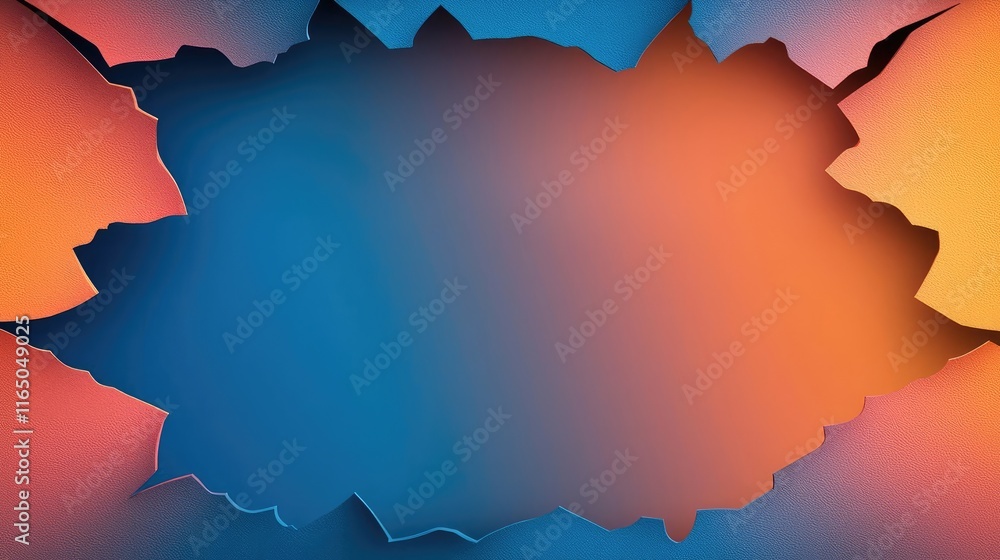 Poster Torn abstract background concept. Dynamic abstract background with vibrant colors and torn paper effect for creative designs.
