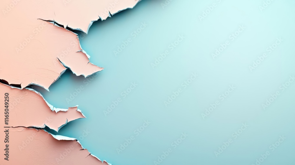 Poster torn abstract background concept. abstract torn paper design in pastel colors for creative backgroun