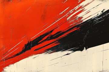 A painting with red and black stripes