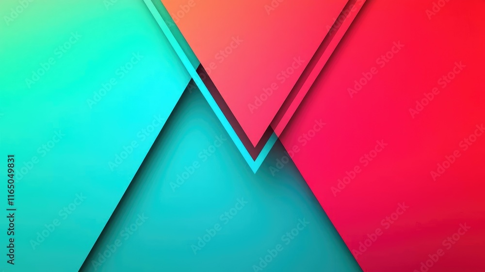 Poster Torn abstract background concept. Vibrant geometric shapes create a modern, abstract background with dynamic colors.