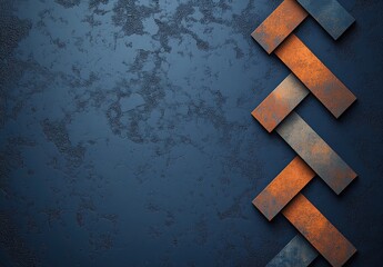 A blue background with orange and gray bricks