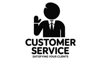 Customer Care Vector Silhouettes and Vector Clip Art Logo Icon  Depicting Customer Care, Service Excellence, and Business Strategy