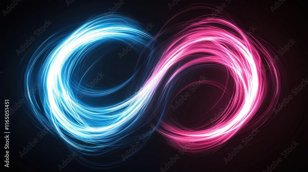 Aufkleber dynamic infinity loop design digital art creation abstract background vibrant colors modern aestheti