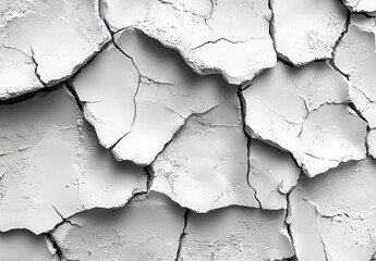 Obraz premium A cracked and broken surface, possibly a rock or a piece of land