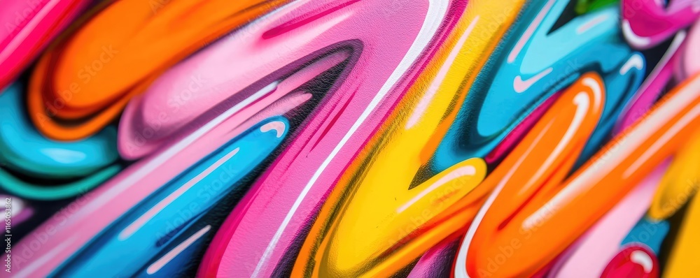 Poster Graffiti abstract background concept. Colorful abstract painting with vibrant swirls and dynamic movement.