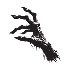 Reaching Zombie Hand silhouette vector illustration