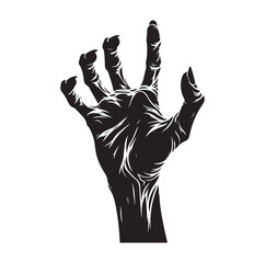 Reaching Zombie Hand silhouette vector illustration