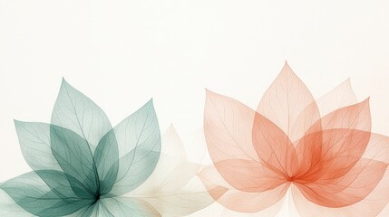 Naklejka premium Delicate Transparent Leaves in Soft Colors to Enhance Artistic Designs and Backgrounds