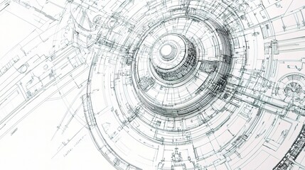 Detailed Technical Drawing of Mechanical Engineering Concept Design