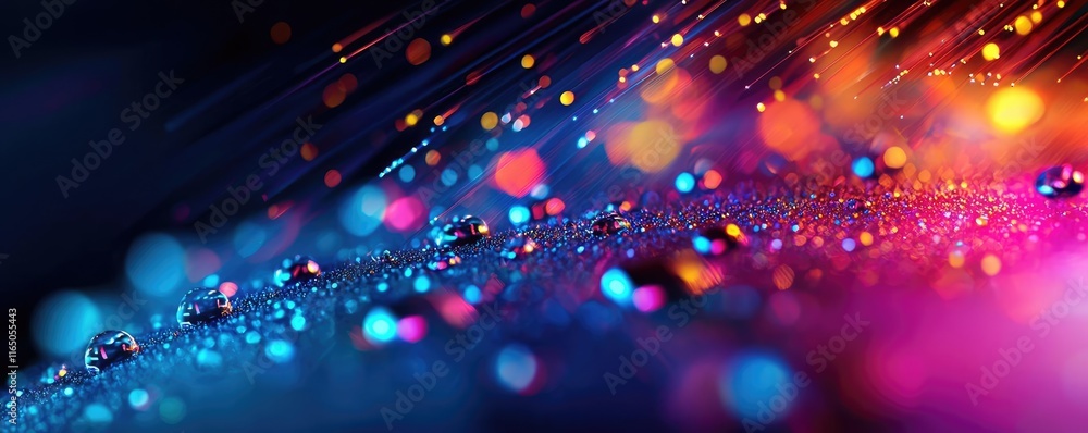 Aufkleber Droplets abstract background idea. A vibrant abstract background filled with colorful bokeh lights and shimmering effects.