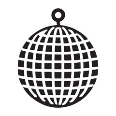 Simple Disco Ball Silhouette Hanging Ornament Design