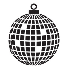Disco Ball Silhouette Ornament Illustration Design