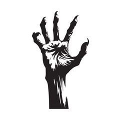 Reaching Zombie Hand silhouette vector illustration